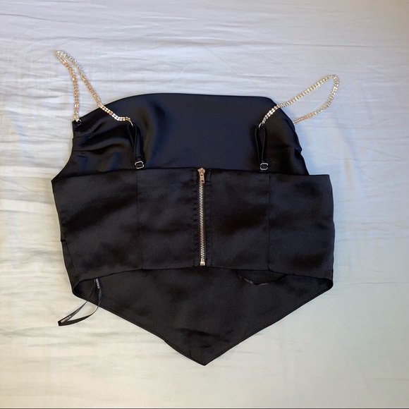 F21 cropped satin cowl neck top || S - Picture 4 of 4